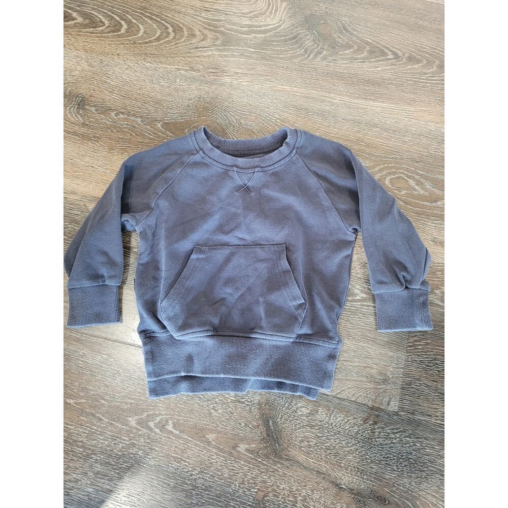 Little Bipsy Baby Boy Pocket‎ Crewneck Sweatshirt Gray Blue Size 12-18 months #1